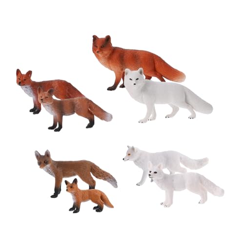 Toddmomy 8 Stück Teiliges Fuchsmodell Tierfigur Tierisches Realistische Simulation Detailreich für Dekoration und Fotorequisiten von Toddmomy