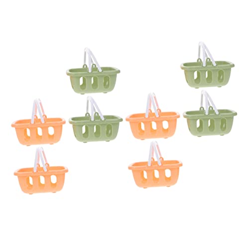 Toddmomy 8 Stück Teiliges Mini Einkaufskorb für Handkorb für Supermarkt und Dekoration Orange Gelb und Grün für Kreatives Spiel und Rollenspiele von Toddmomy