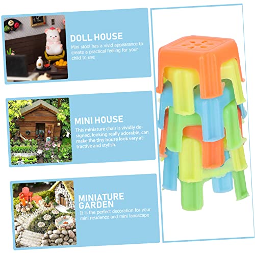 Toddmomy 8 Stück Teiliges Mini Hocker aus Kunststoff Bunte Kleine Quadratische Miniaturhocker für Puppenhaus DIY Mini Ornamente Realistische Miniaturstühle für Mikrohaus und Garten von Toddmomy