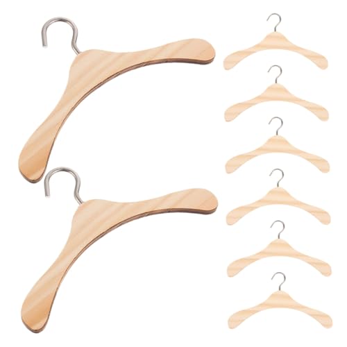 Toddmomy 8 Stück Teiliges Mini Holz Puppenkleiderbügel Naturmaterial für Bjd Puppen Faltefreie Aufbewahrung von Kleidern und Mänteln Miniatur Garderobe Zubehör für Puppenhaus Sammler von Toddmomy