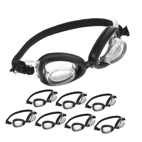Toddmomy 8 Stück Teiliges Mini Schwimmbrillen für Puppen Scale Leichte Kunststoff Badebrillen als Puppenzubehör Verstellbare Spielbrillen für Bade Strandthemen Puppenhaus Dekoration von Toddmomy