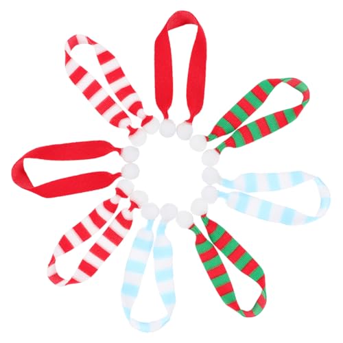 Toddmomy 8 Stück Teiliges Mini Weihnachtsstrickschal Bunte Handgefertigte Puppen und Weinflaschendeko Vielseitig Einsetzbare Polyesteraccessoires für DIY Basteln und Festliche von Toddmomy