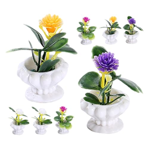 Toddmomy 8 Stück Teiliges Miniatur Bonsai Künstliche Topfpflanzen Farbenfrohe Simulation Puppenhaus Dekoration für Miniaturgärten und Kleine Häuser von Toddmomy
