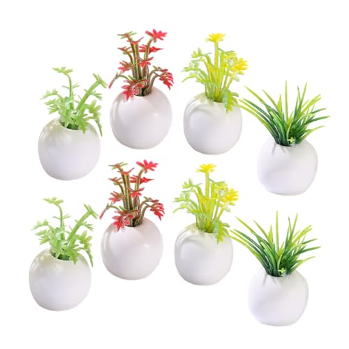 Toddmomy 8 Stück Teiliges Miniatur Bonsai für Puppenhaus Realistische Sukkulenten Topfpflanzen Leichte Deko für Mini Garten und Fotorequisiten Farblich Gemischt Landschaftsaccessoires von Toddmomy