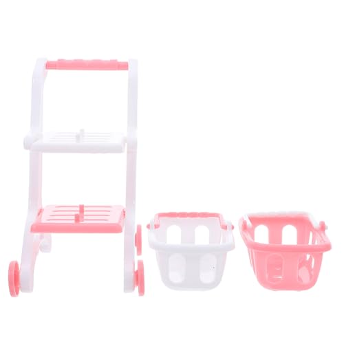 Toddmomy 8 Stück Teiliges Miniatur Einkaufswagen für Realistischem Doppelstöckigem Design Leicht Tragbar und Sicher für Fantasievolles Rollenspiel Drinnen und Draußen von Toddmomy