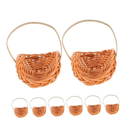Toddmomy 8 Stück Teiliges Miniatur Flechtkörbe mit Griffen Kleine Handgefertigte Körbe aus Imitations-Rattan Muschelförmig als Blumen Bonbonhalter für Puppenhaus Hochzeitsdeko und Toddmomy 8 Stück Teiliges Miniatur Flechtkörbe mit Griffen Kleine Handgefertigte Körbe aus Imitations-Rattan Muschelförmig als Blumen Bonbonhalter für Puppenhaus Hochzeitsdeko und von Toddmomy