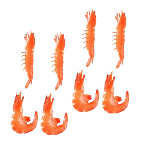Toddmomy 8 Stück Teiliges Realistische Garnelen Modelle aus Langlebigem PVC Detailgetreue Künstliche Gekochte Shrimps für Fotografie Heimdekoration Restaurant und Schaufenster Display von Toddmomy