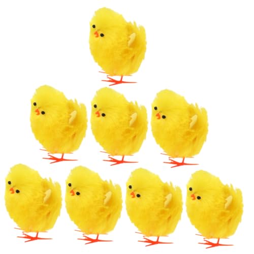 Toddmomy 8 Stück Teiliges Set Gelbe Plüschtiere Weiche Realistische Osterdeko Kuscheltiere Simulation Stoffküken Vielseitige Tischdekoration für Zuhause Büro und Restaurant von Toddmomy