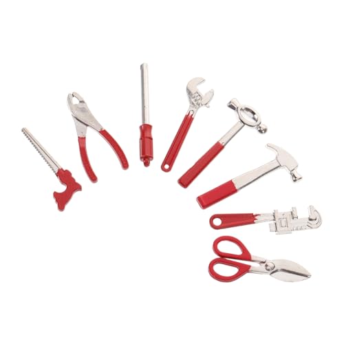 Toddmomy 8-teiliges Puppenhaus-Miniatur-reparaturwerkzeug-Set, Kleiner Hammer Und Schraubenschlüssel-kit Für Puppenhausbau Im Maßstab 1:12, Metall-mini-Werkzeuge Zum Selbermachen von Toddmomy