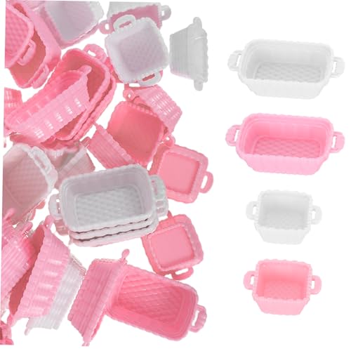 Toddmomy 80 Stück Miniaturpuppenhausdekoration So Tun, Als Ob Sie Einen Küchenkorb Kleiner Duschkorb Puppenhaus-einkaufskorb Brotspeicherkorb Mini-einkaufskorb Mini-obstkorb Abs von Toddmomy