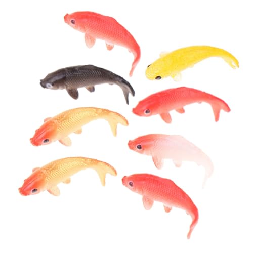 Toddmomy Miniaturfische 8 Stücke Koi Fische für Puppenhaus Kleiner Aquarium Zubehör Realistische Details von Toddmomy