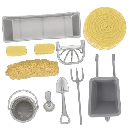 Toddmomy 8Stücke Teiliges Miniaturfarm Zubehör Realistische Spielzeuge für Puppenhaus und Sandtisch Fördert Kreatives mit Detaillierten Farmaccessoires von Toddmomy