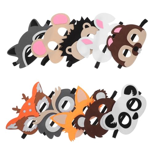 Toddmomy 8stücke Teiliges Tiermasken Filz Für Wiederverwendbare Cosplay Accessoires Für Halloween Partys Und Auftritte Eule Giraffe Kaninchen Panda Und von Toddmomy
