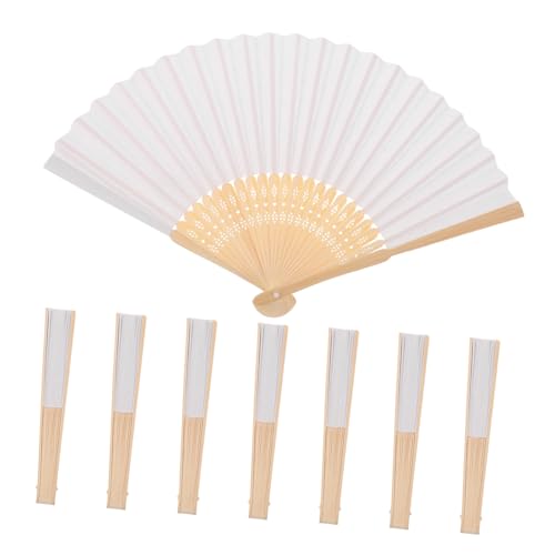 Toddmomy 8stücke Weiße Papierfächer Blanko-fächer Für Diy-kunst Heimwerkerprojekte Kindergartenaktivitäten Outdoor-events Partydekoration Faltfächer Aus Papier Handfächer Für von Toddmomy