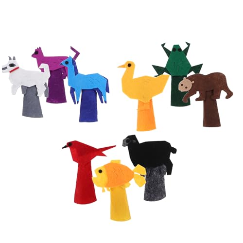 Toddmomy 9 Stück Cartoon Animal Puppet Geschichte Fingerpuppen Stofftiere Filzspielzeug Fingerpuppen Familienfingerpuppenspielzeug Filztierhandpuppen Tierische Handpuppe Gefühlt von Toddmomy