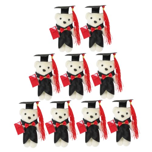 Toddmomy 9 Stück Teiliges Abschluss Dekorationsset Plüschbär für Graduierung Niedliches Stofftier Tischornament für Absolventenfeiern Einzigartiges für Abschluss von Toddmomy