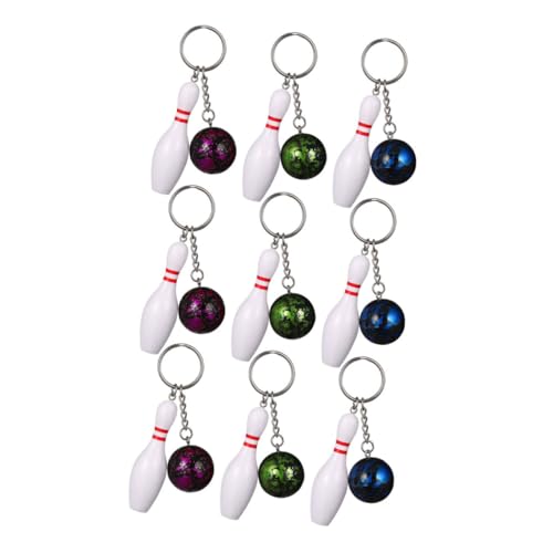 Toddmomy 9 Stück Teiliges Mini Bowling Schlüsselanhänger Bunte Camouflage Farben Kreative Taschen und Schlüsselanhänger Modische Accessoires für Bowling Fans als und Partydeko von Toddmomy