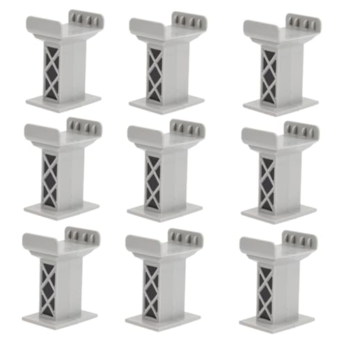 Toddmomy 9 Stück Teiliges Zugbrückenträger aus Stabile Graue Eisenbahnbrückenstützen Leicht und Kompakt Geeignet als Spielzeugzubehör für Modellbahnen Fördert Kreativität und Spielspaß von Toddmomy