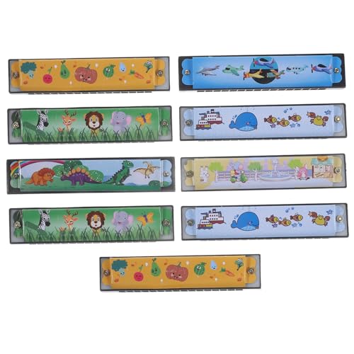 Toddmomy 9 Stück Mundharmonika für Kinder Tragbare 16-Loch Metallmundharmonika Musikinstrument für Anfänger und Kleinkinder Leicht zu Transportieren Geeignet für Spiel von Toddmomy