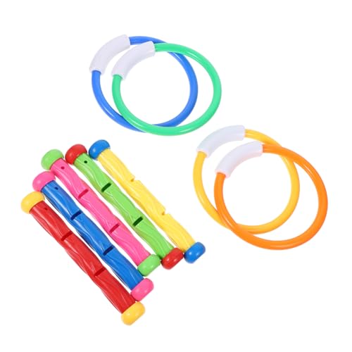 Toddmomy 9Stücke Teiliges Tauchspielzeug für Pool Tauchringe und Sticks für Schwimmbadspiele und Wasserabenteuer Fördert Tauchen Motorischen Fähigkeiten Toddmomy 9Stücke Teiliges Tauchspielzeug für Pool Tauchringe und Sticks für Schwimmbadspiele und Wasserabenteuer Fördert Tauchen Motorischen Fähigkeiten von Toddmomy