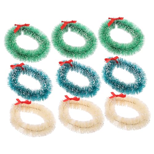 Toddmomy 9stücke Mini-weihnachtskranz Aus Hängender Weihnachtskranz Weihnachtsgirlande Möbelornament Simulierte Girlande Weihnachtsdekor Dekorativer Kranz Miniatur-weihnachtskranz Für von Toddmomy