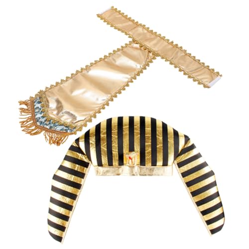 Toddmomy Ägyptischer Hut und Taillengürtel Halloween Kostüm Zubehör Bequem Leicht Cosplay für Erwachsene und Party Zubehör von Toddmomy