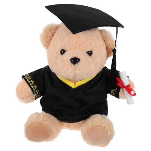 Toddmomy Abschluss Plüschbär Kuscheltier mit Doktorhut Perfektes für Graduierungen Dekoration für Abschlussfeiern Weiche Bärenpuppe Erinnerung an Abschluss von Toddmomy