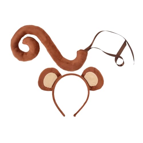Toddmomy Affenkostüm Set mit Ohr Haarreif und für Tierkostüm Zubehör für Partys Bühnenaufführungen und Kinderfeste Wiederverwendbar Bequem und Angenehm zu Tragen von Toddmomy