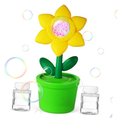 Toddmomy Akku betriebene Sonnenblumen Seifenblasenmaschine mit Lichtern und Musik Batteriebetriebener Outdoor Bubble Maker für Einfach zu Bedienen für Gartenpartys und Ausflüge Toddmomy Akku betriebene Sonnenblumen Seifenblasenmaschine mit Lichtern und Musik Batteriebetriebener Outdoor Bubble Maker für Einfach zu Bedienen für Gartenpartys und Ausflüge von Toddmomy