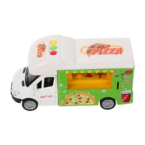 Toddmomy Alloy Lebensmittel Truck Realistisches Kochspielzeug für Interaktives Spielzeugauto für Mädchen mit Pizza Zubehör Pädagogisches Rollenspielzeug für Kreative Spielzeiten von Toddmomy