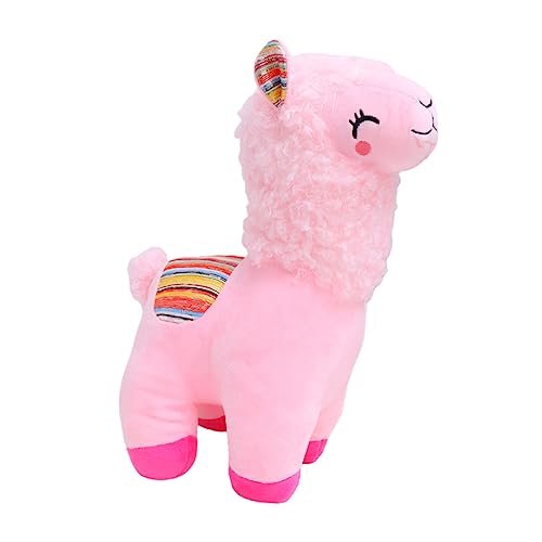 Toddmomy Alpaka -Puppenspielzeug Alpaka Weichspielzeug Cartoon-Alpaka- Flauschige Kuscheltiere Stofftierpuppe Alpaka gefülltes Plüschtier Baumwolle Rosa von Toddmomy