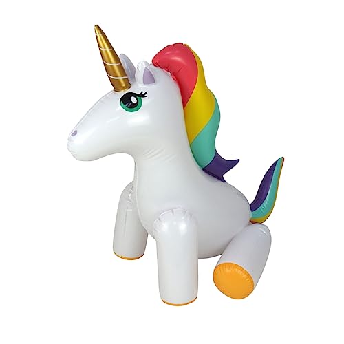 Toddmomy Aufblasbarer Einhorn Wassersprinkler Outdoor Wasserspielzeug Sommer Spaß Garten Wassersprinkler für Kleinkinder von Toddmomy