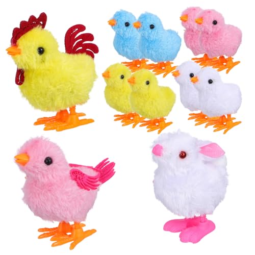 Toddmomy Aufziehspielzeug Teilig mit Flauschigen Springenden Küken Huhn und Hase Bunte Mechanische Laufspielzeuge für Fördert Motorik als Ostern Partydeko und von Toddmomy