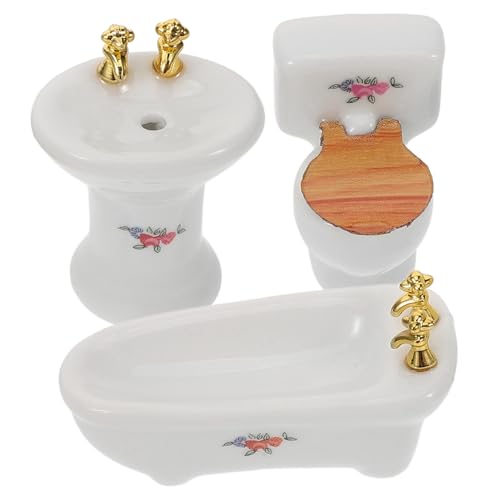 Toddmomy Badezimmer-Set Mini Puppe klein Bausatz winzige Badezimmermöbel Badezimmer so tun, als Man Keramik Toddmomy Badezimmer-Set Mini Puppe klein Bausatz winzige Badezimmermöbel Badezimmer so tun, als Man Keramik von Toddmomy