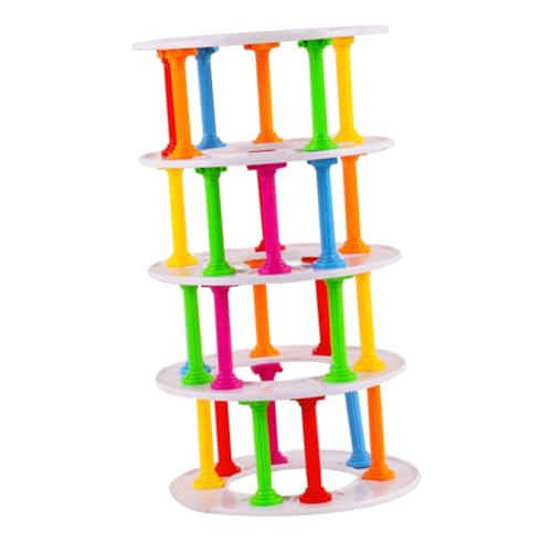 Toddmomy Balance Blocks Stapelspielzeug aus Robustem Kunststoff Farbenfrohes Motorikspielzeug für Fördert Hand Augen koordination und Ausdauer Sicheres Eltern Junge Mädchen Interaktion von Toddmomy