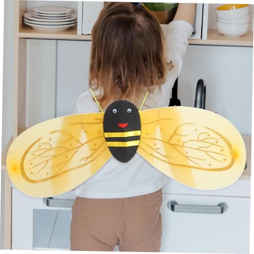 Toddmomy Bienenflügel Kostüm Flügel Cosplay Requisiten Leicht mit Trägern für Mädchen Party Fasching Bühnenauftritt Karneval Verkleidung von Toddmomy