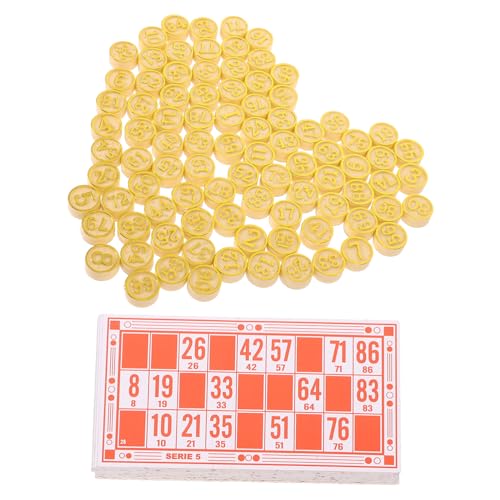 Toddmomy Bingo Brettspiel Set aus Holz mit Nummerierten Spielsteinen und Karten Tragbar Leicht für Familienfeiern Partys Fördert und Interaktion Klassisches Gesellschaftsspiel von Toddmomy