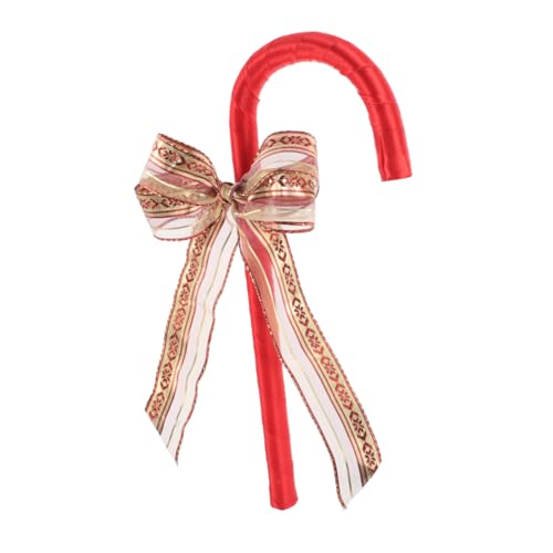 Toddmomy Bogenkrücken Rohrdekor Tanzaufführungsstock Personal Stöcke Zuckerrohr-Requisiten- Cosplay Rohrstock Stütze Weihnachtskostüm Stütze Led Rot Polyester-Kunststoff von Toddmomy