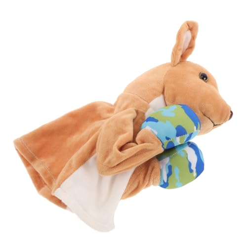 Toddmomy Boxkänguru interaktives lustiges Reaktionsspielzeug Handgesteuertes Handpuppe Känguru- Boxspielzeug Stoff Khaki von Toddmomy