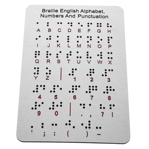 Toddmomy Braille-Motherboard Braille-Nummerntafel Braille-Lernzubehör Braille-Lerntafel Braille schreibtafel sehbehinderte Produkte Blindenschriftbücher für Blinde Rostfreier Stahl Silver von Toddmomy