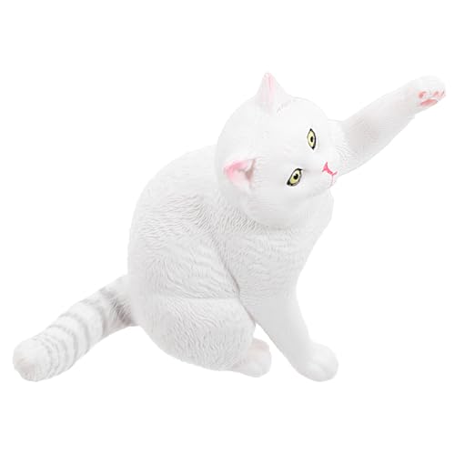 Toddmomy Britisch Kurzhaar Katzenfigur Dekofigur Kleine Katzenstatue Simulationskatzen-Ornament Falsches Katzendekor Lebensechte Katzenfigur Katzenornament von Toddmomy