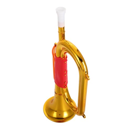 Toddmomy Bugle Musikinstrument aus Kunststoff Goldenes Blasinstrument für Bühne und Musikpraxis Pädagogisches für Jungen und Mädchen Realistische Trompete für Rollenspiele und Partys von Toddmomy