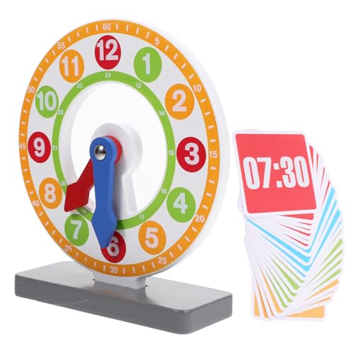 Toddmomy Bunte Lernuhr aus Holz für Pädagogisches Modell mit Zahlen und Uhrzeigern Robustes Kognitives zur Frühen und Zahlenlehre für Vorschule und Grundschule von Toddmomy
