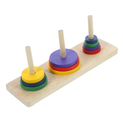 Toddmomy Buntes Holz Hanoi Turm Puzzle für Erwachsene Intelligentes Denkspiel Kreativität und Problemlösung Geeignet für DIY Partys und Entspannende Stunden von Toddmomy