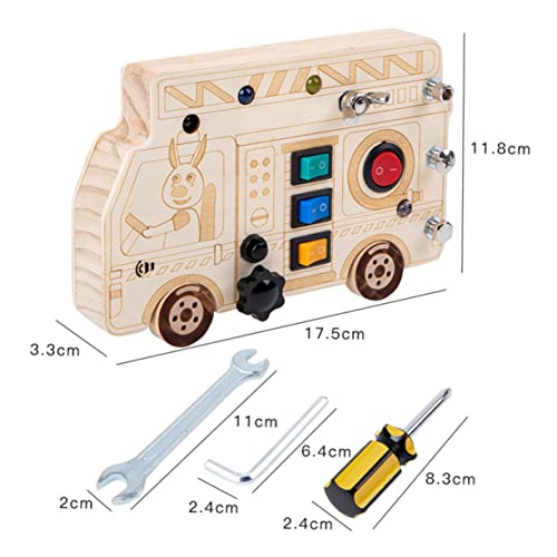 Toddmomy Busy Board Holzspielzeug mit Knöpfen zum Drücken Montessori Lernspielzeug für Kleinkinder Jahre Motorische und Verkehrsregeln Spielerisch Entdecken Sicher und Langlebig von Toddmomy