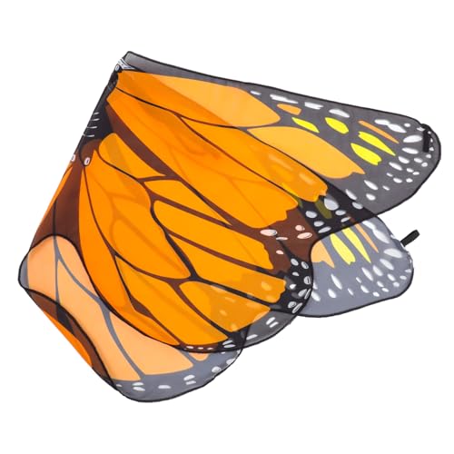 Toddmomy Butterfly Wing Cape für Schmetterlingskostüm aus Chiffon Leicht und für Halloween Cosplay und Mottopartys Orange Farbdesign Verkleidung für Kleine Schmetterlingsliebhaber von Toddmomy