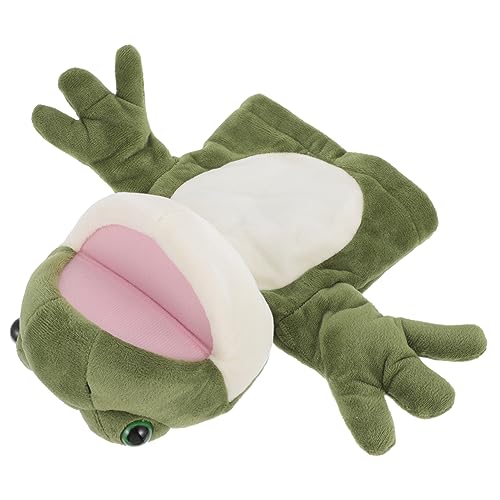 Toddmomy Cartoon Frosch Handpuppe Plüsch Kuscheltier für Storytelling Rollenspiel Eltern Junge Mädchen Interaktive Handpuppe Weiches Plüschtier von Toddmomy