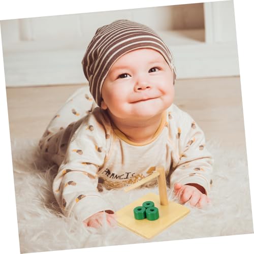 Toddmomy Cylindrical Ring Toy Holzspielzeug für Formen Lernspielzeug Denkvermögen Feinmotorik und Kognitiven Fähigkeiten für Jungen und Mädchen von Toddmomy