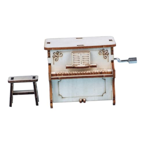 Toddmomy DIY Holz musikbox Handkurbel Klavier Modell Bausatz Holzpuzzle Musikinstrument Dekoration Konzentrationsfördernd Hand Auge koordination Training von Toddmomy