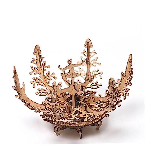 Toddmomy DIY Holzpuzzle Balletttänzerin Blumenmodell Kreatives Montagemodell aus Holz für Erwachsene Dekoratives Schreibtischspielzeug und Zimmerdekoration von Toddmomy